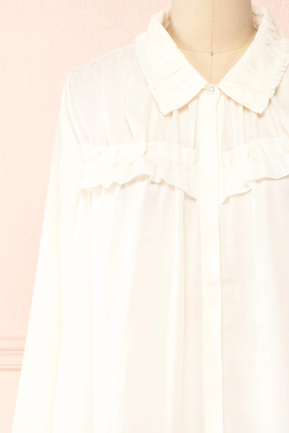 Lunshi | Long Sleeve Ruffled Button-Up Blouse sold by Boutique 1861 product image thumbnail 2