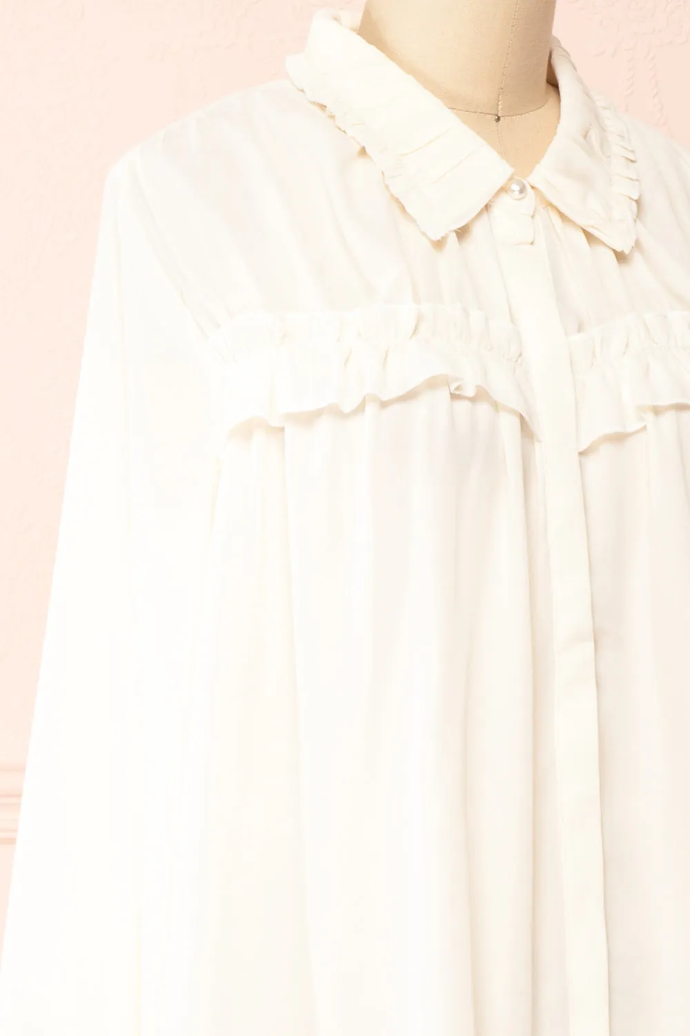 Lunshi | Long Sleeve Ruffled Button-Up Blouse sold by Boutique 1861 product image thumbnail 4