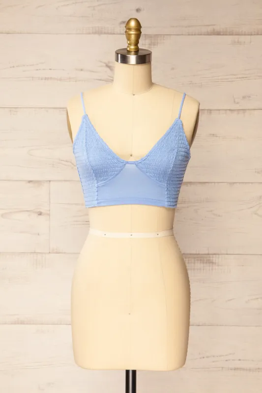 Lustleigh Blue | Cropped Ruched Camisole sold by Boutique 1861