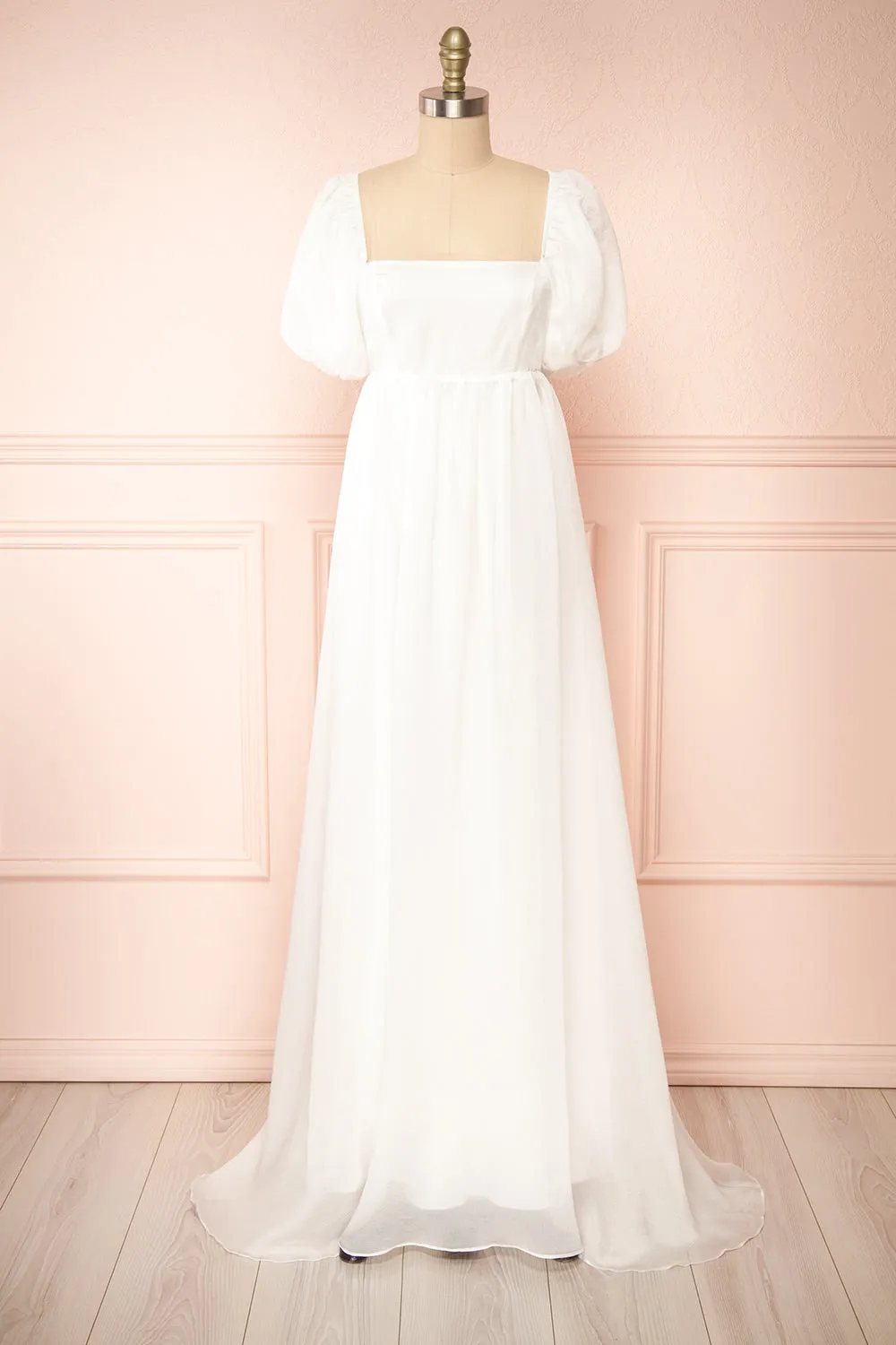 Chrissy | White Maxi Dress w/ Empire Waist sold by Boutique 1861