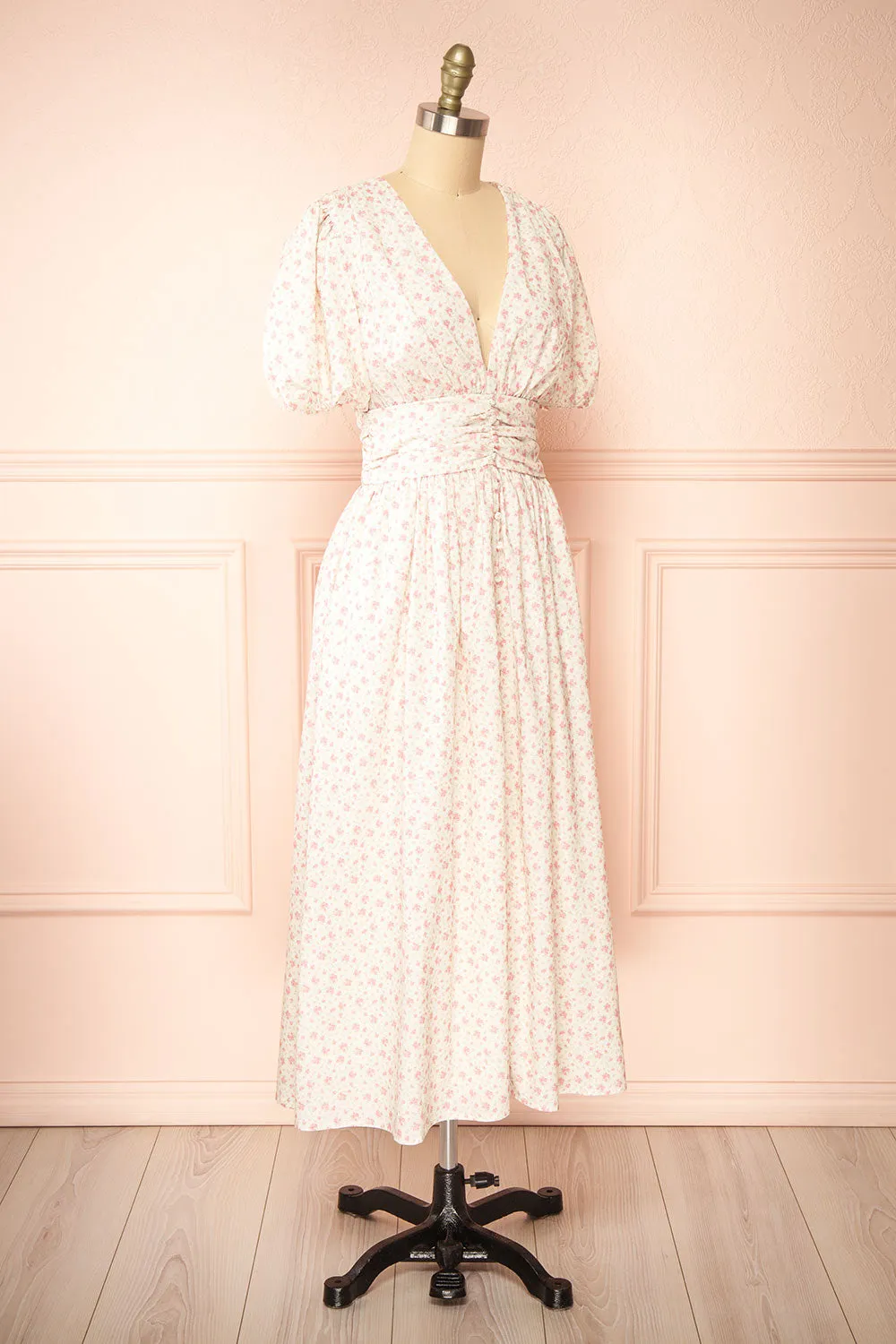Veronique | Midi Floral Dress w/ Puffy Sleeves sold by Boutique 1861 product image thumbnail 4