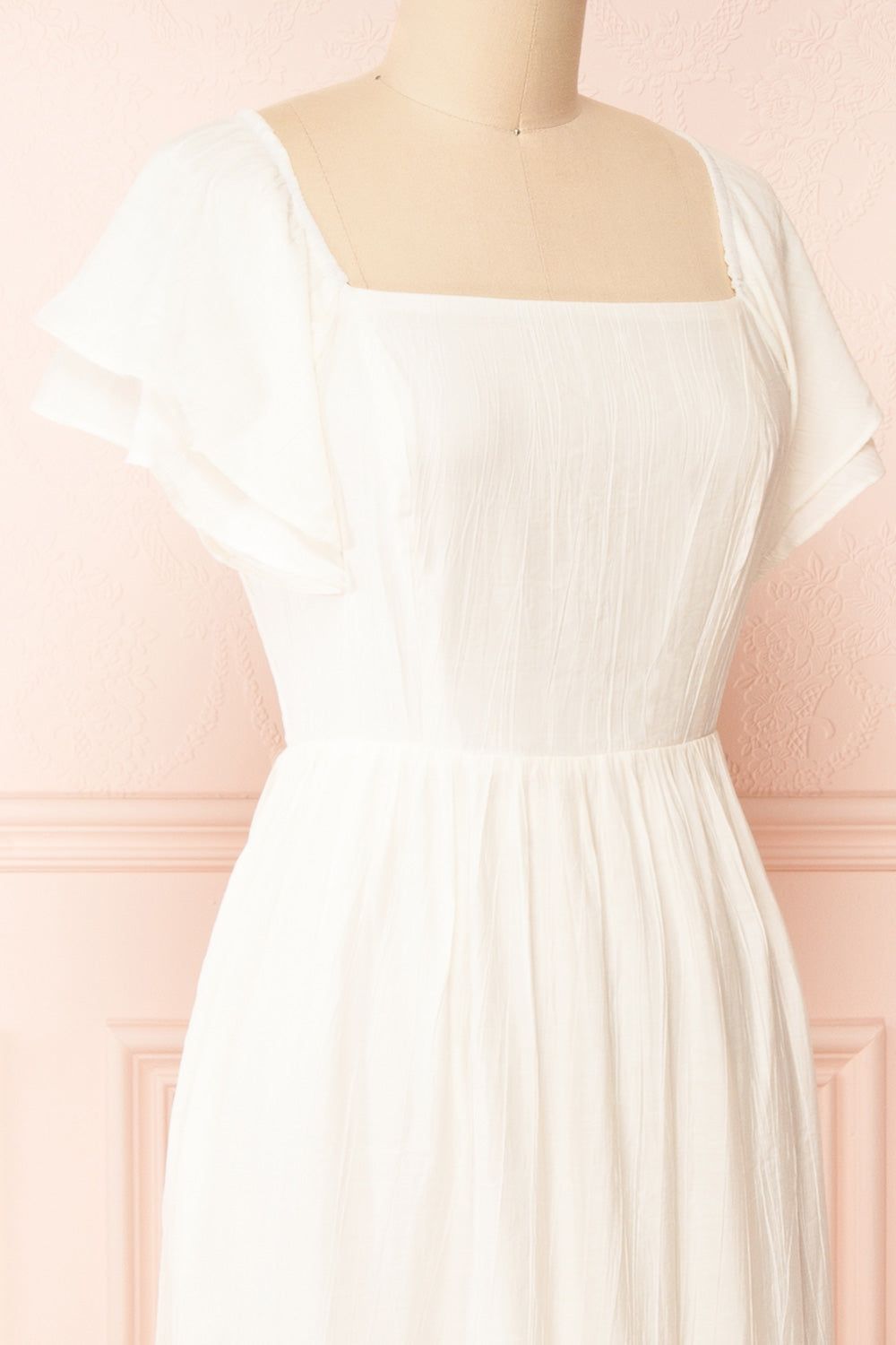 Myrtille Ivory | Midi Dress w/ Ruffled Sleeves sold by Boutique 1861 product image thumbnail 5