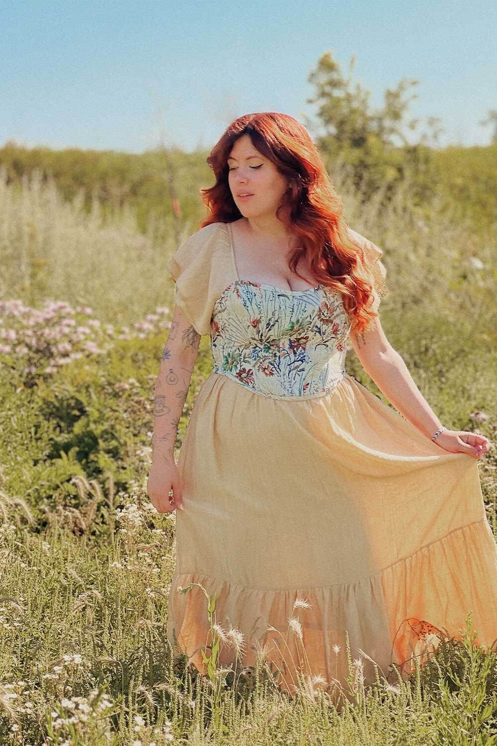 Myrtille Ivory | Midi Dress w/ Ruffled Sleeves sold by Boutique 1861 product image thumbnail 2