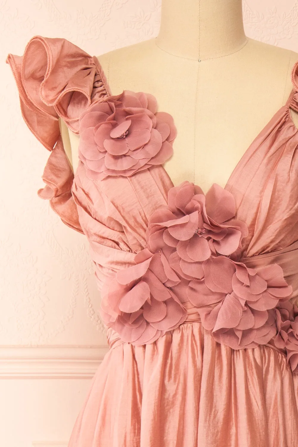 Binnie | Long Pink Dress w/ 3D Flowers sold by Boutique 1861 product image thumbnail 4