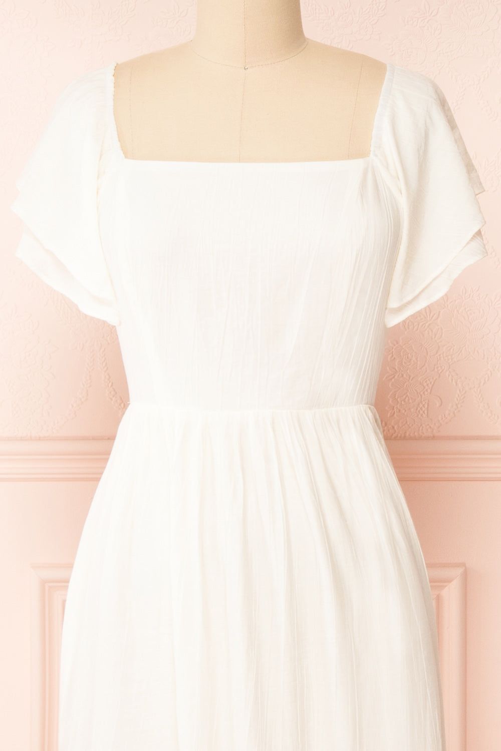 Myrtille Ivory | Midi Dress w/ Ruffled Sleeves sold by Boutique 1861 product image thumbnail 3