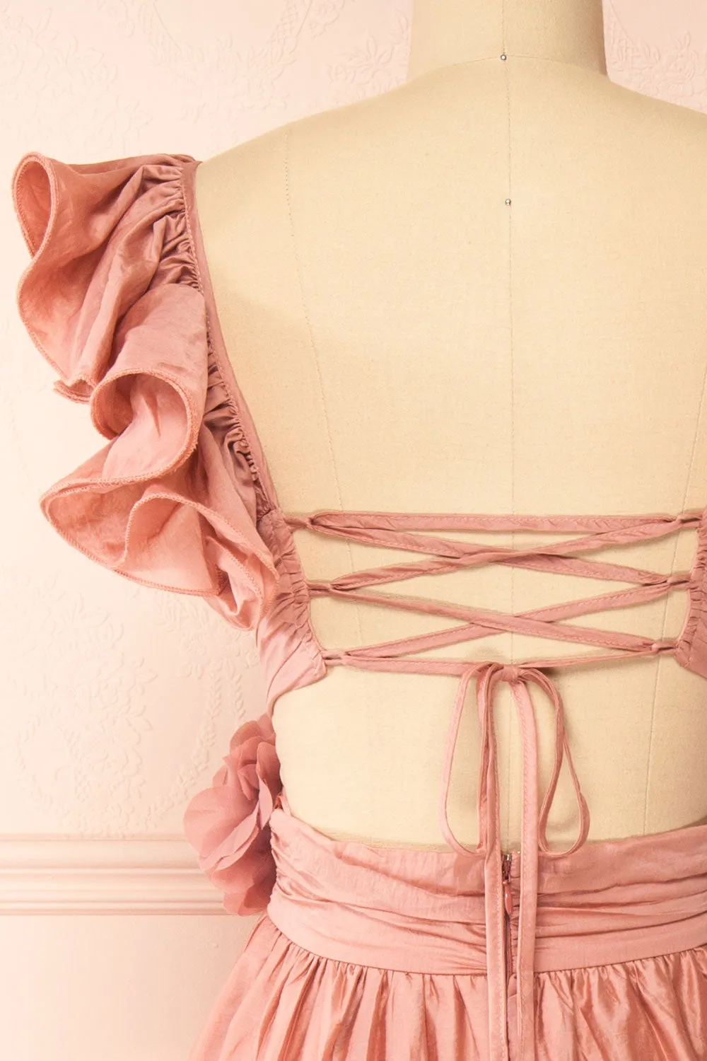 Binnie | Long Pink Dress w/ 3D Flowers sold by Boutique 1861 product image thumbnail 2