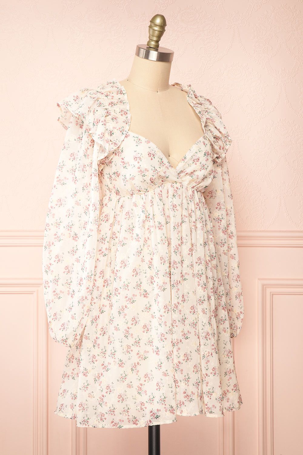 Alvia | Short Floral Babydoll Dress w/ Ruffles sold by Boutique 1861 product image thumbnail 3