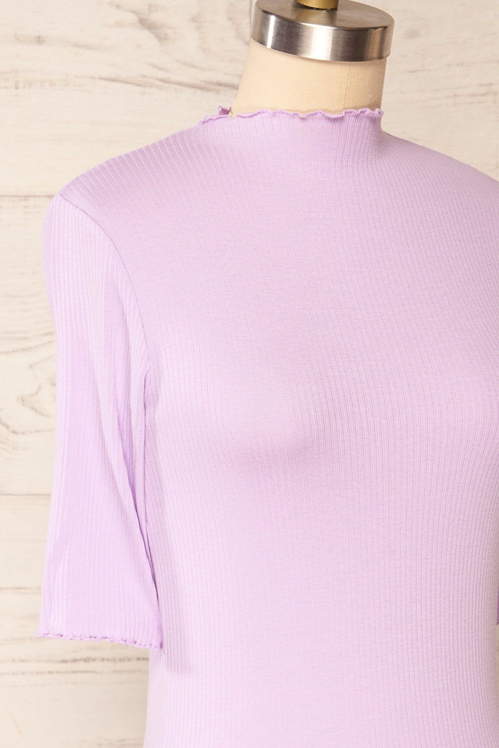 Nirvana Mauve | Ribbed Top w/ Frills sold by Boutique 1861 product image thumbnail 4