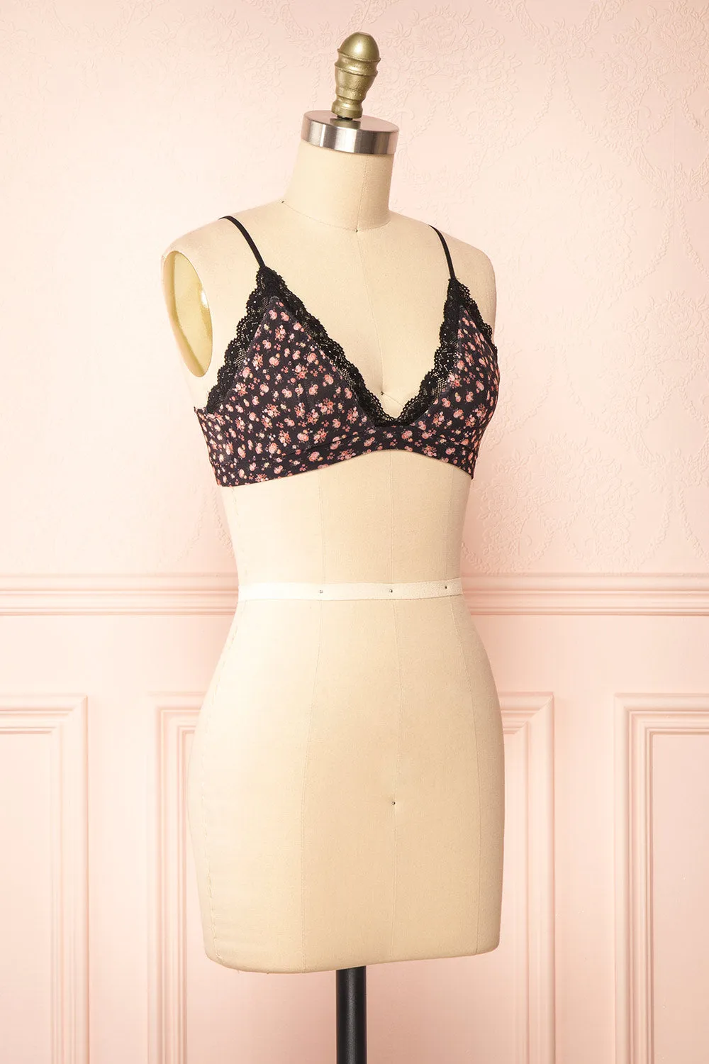 Distyle Black | Floral Mesh Bralette w/ Lace sold by Boutique 1861 product image thumbnail 3