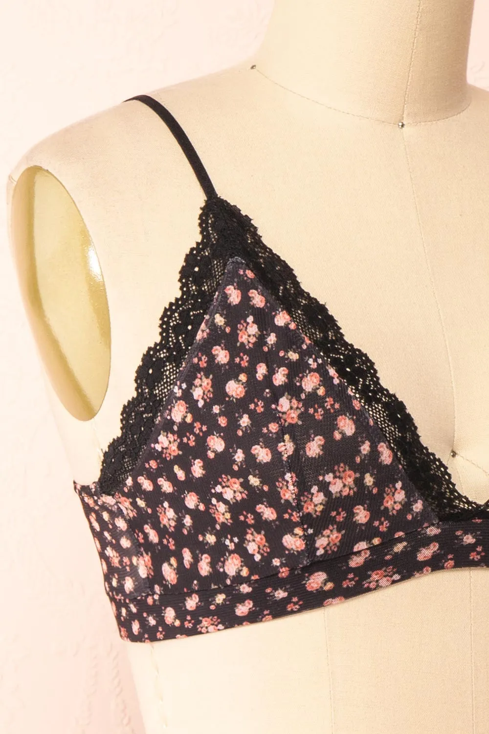 Distyle Black | Floral Mesh Bralette w/ Lace sold by Boutique 1861 product image thumbnail 4