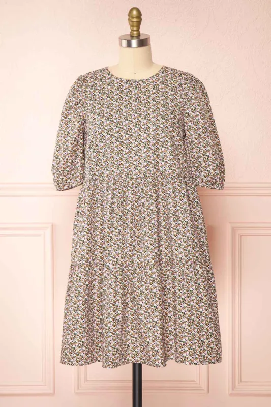 Cesana | Puffy Sleeve A-Line Floral Dress made by Boutique 1861