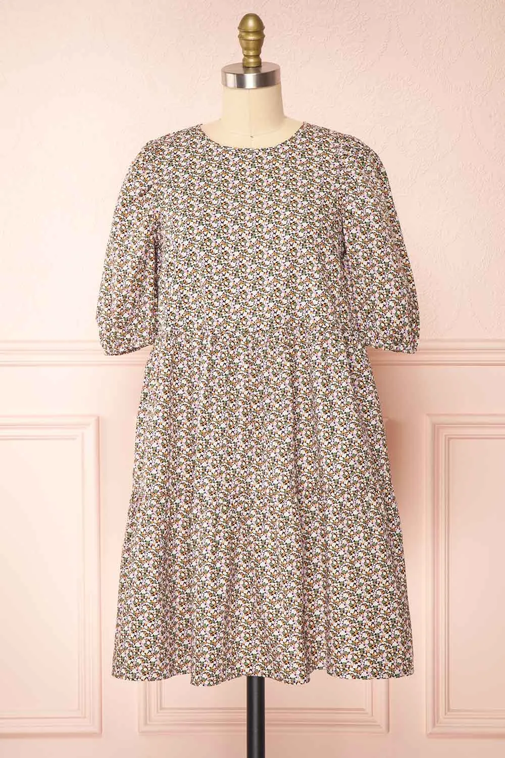 Cesana | Puffy Sleeve A-Line Floral Dress sold by Boutique 1861