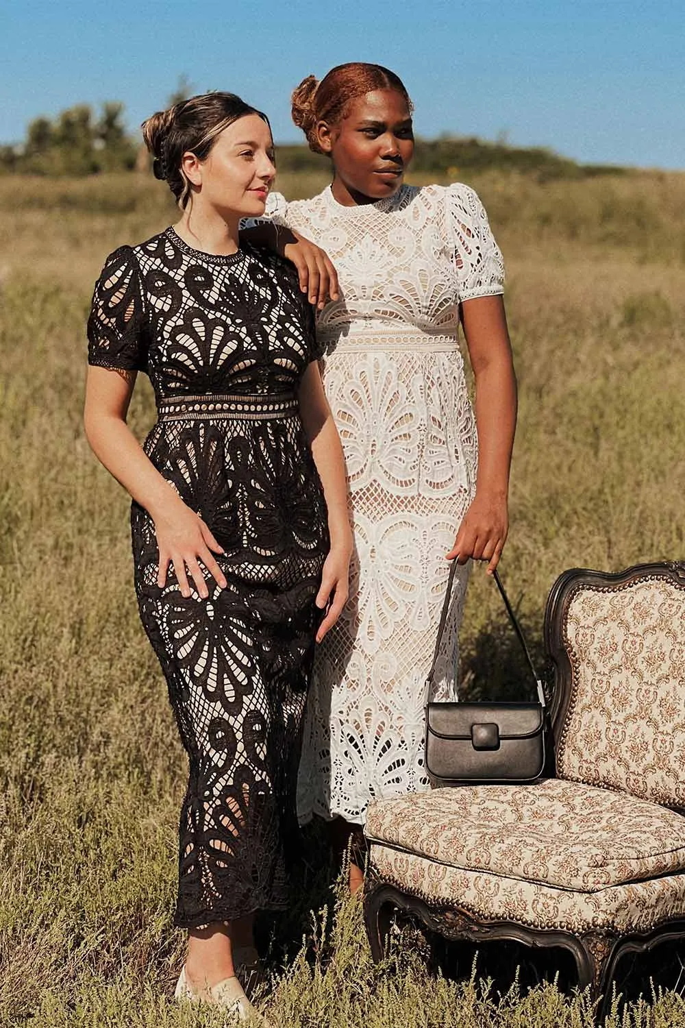 Shevona Black | Crocheted Lace Midi Dress sold by Boutique 1861 product image thumbnail 2