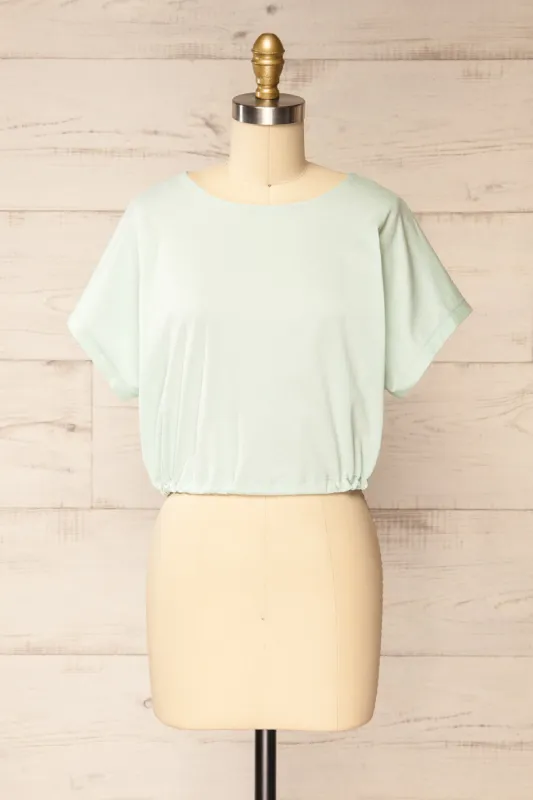 Haddington Mint | Cropped T-Shirt w/ Adjustable Waist sold by Boutique 1861