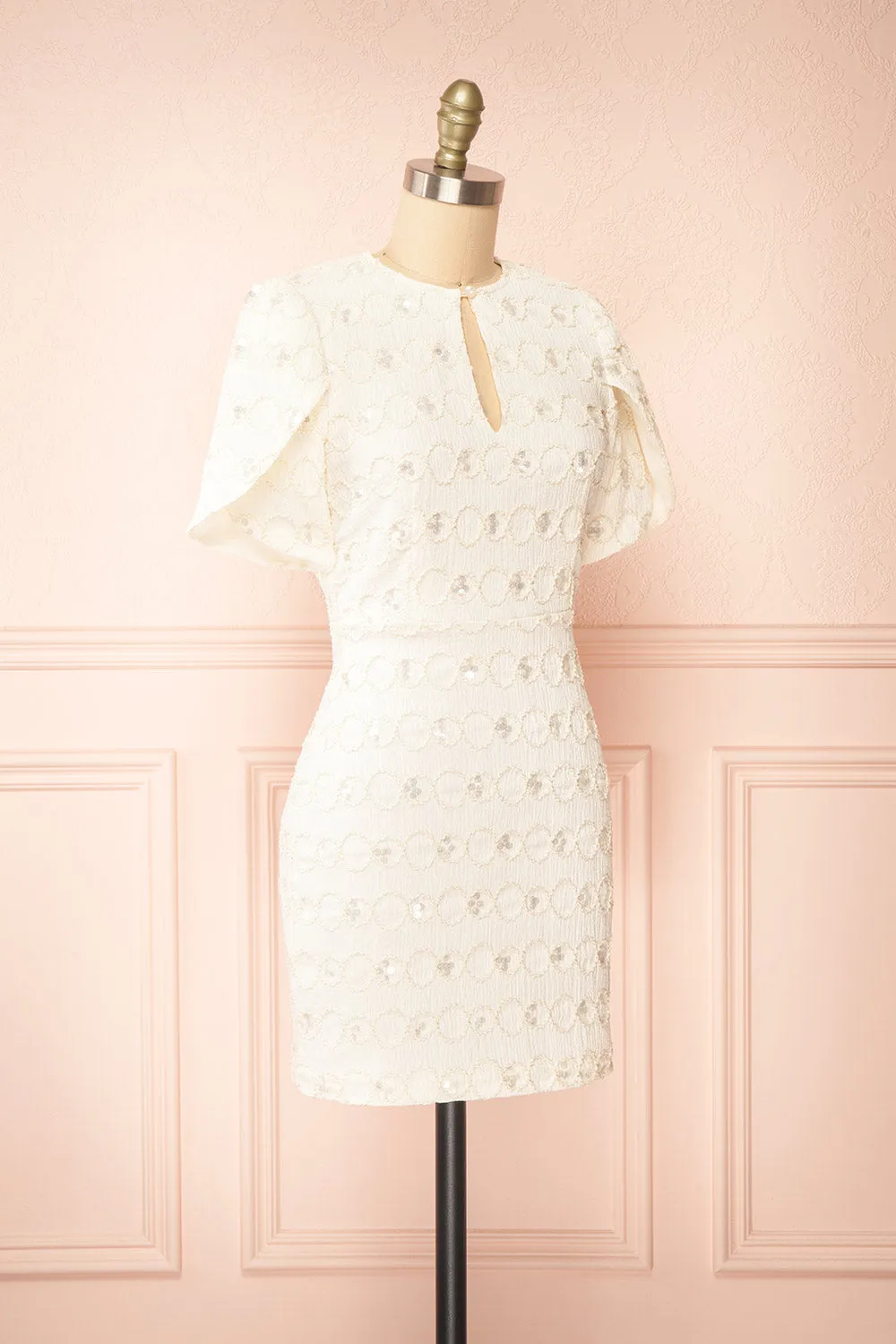 Vaniska | Short Sparkling Ivory Dress sold by Boutique 1861 product image thumbnail 4