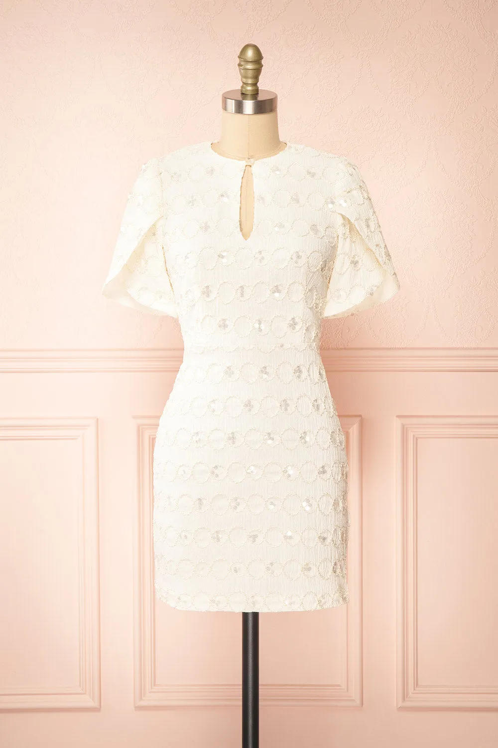 Vaniska | Short Sparkling Ivory Dress sold by Boutique 1861