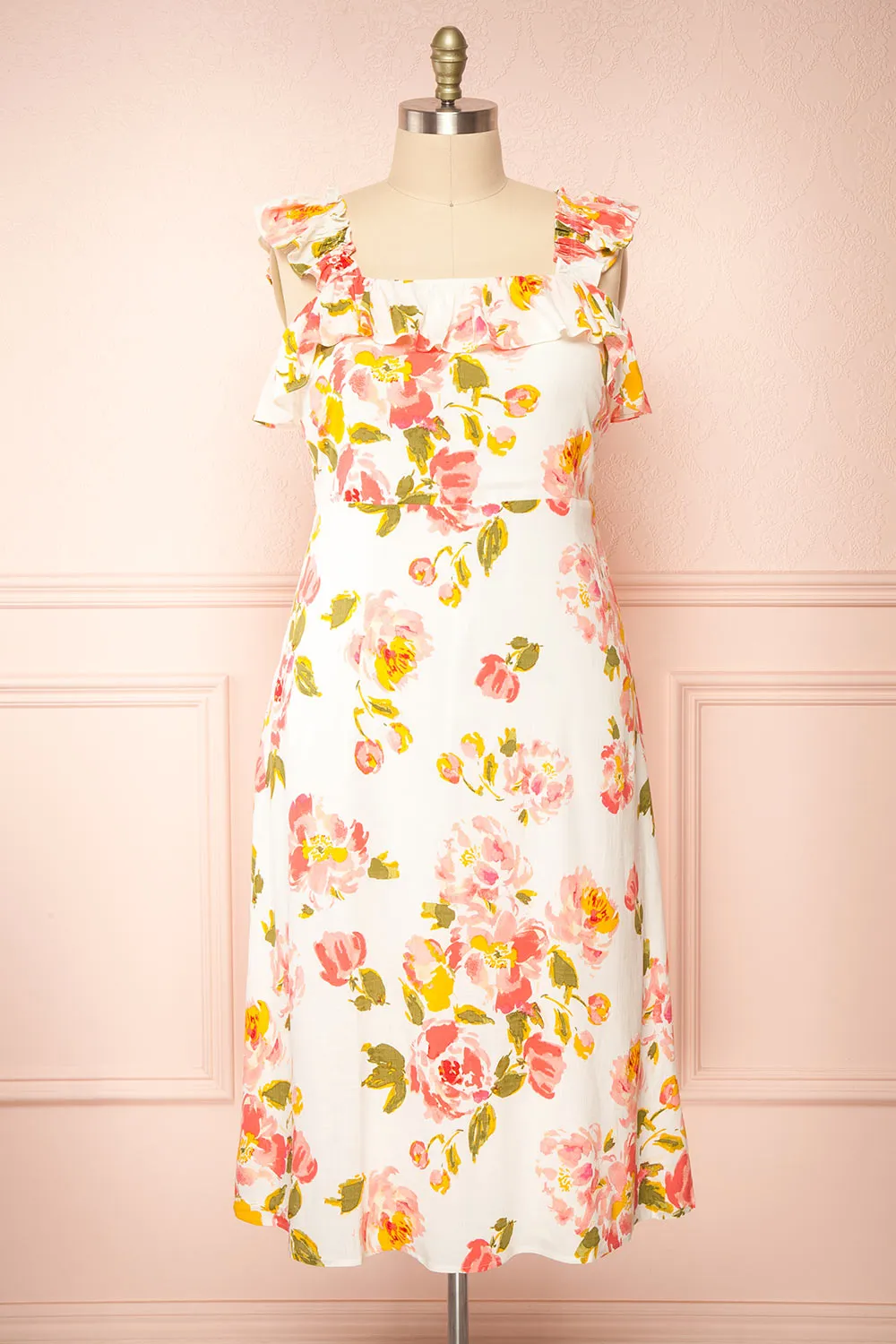 Fanella | Floral Midi Dress sold by Boutique 1861