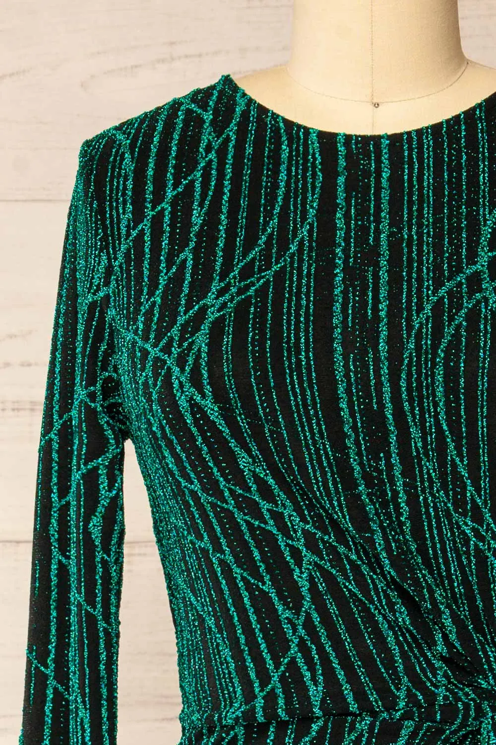 Domingo Green | Knotted Midi Dress w/ Sparkly Pattern sold by Boutique 1861 product image thumbnail 2