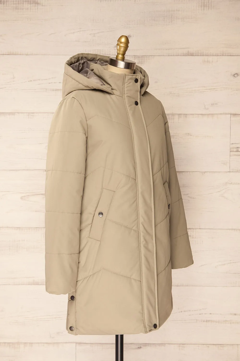 Tuvalu Sage | Quilted Coat w/ Side Vents sold by Boutique 1861 product image thumbnail 5