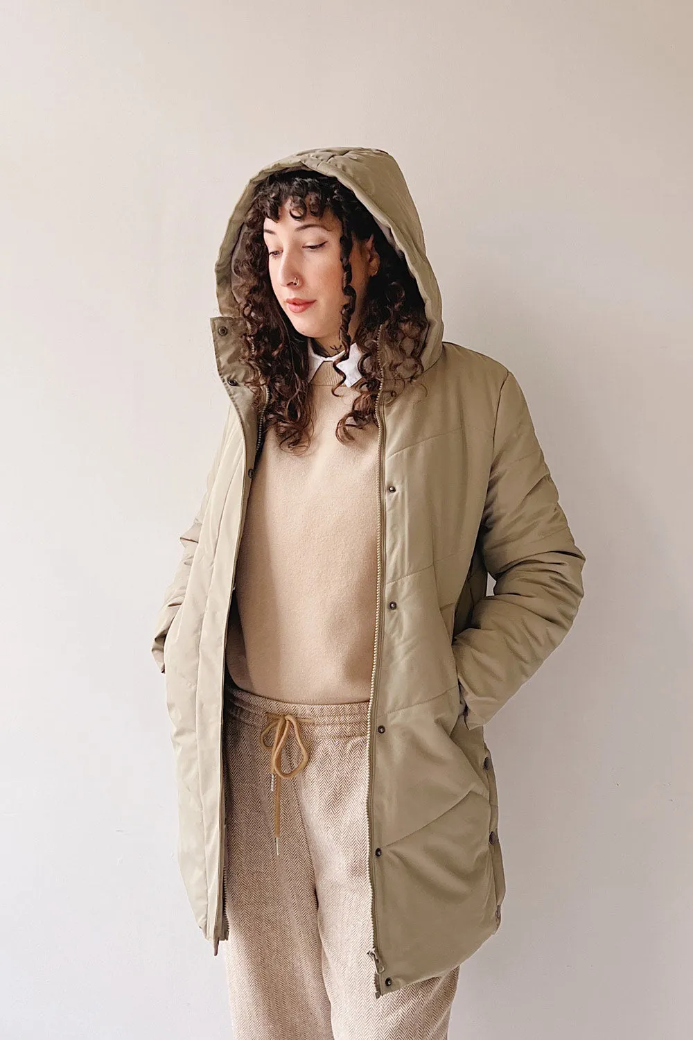 Tuvalu Sage | Quilted Coat w/ Side Vents sold by Boutique 1861 product image thumbnail 2