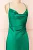 Areane Green | Cowl Neck Satin Maxi Dress w/ Chain sold by Boutique 1861
