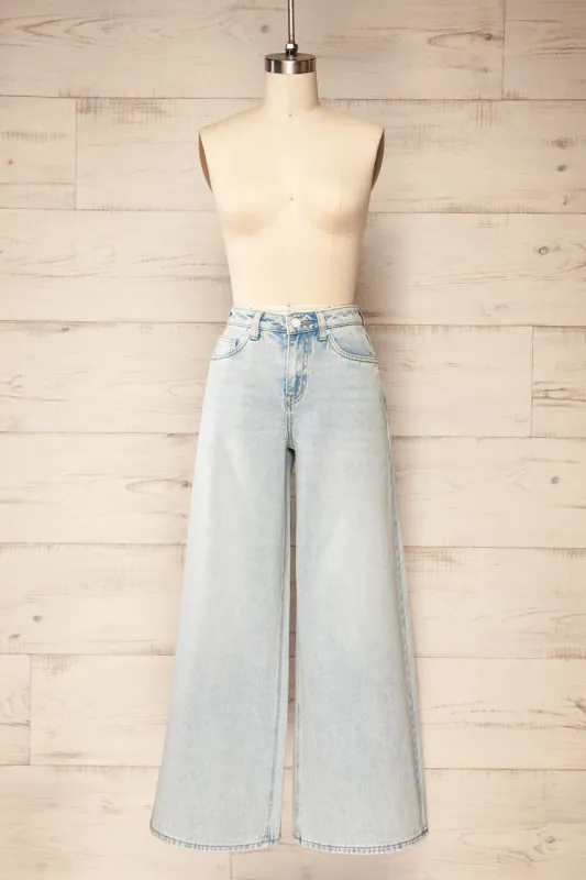 Jeju | Light-Blue Wide-Leg Jeans sold by Boutique 1861