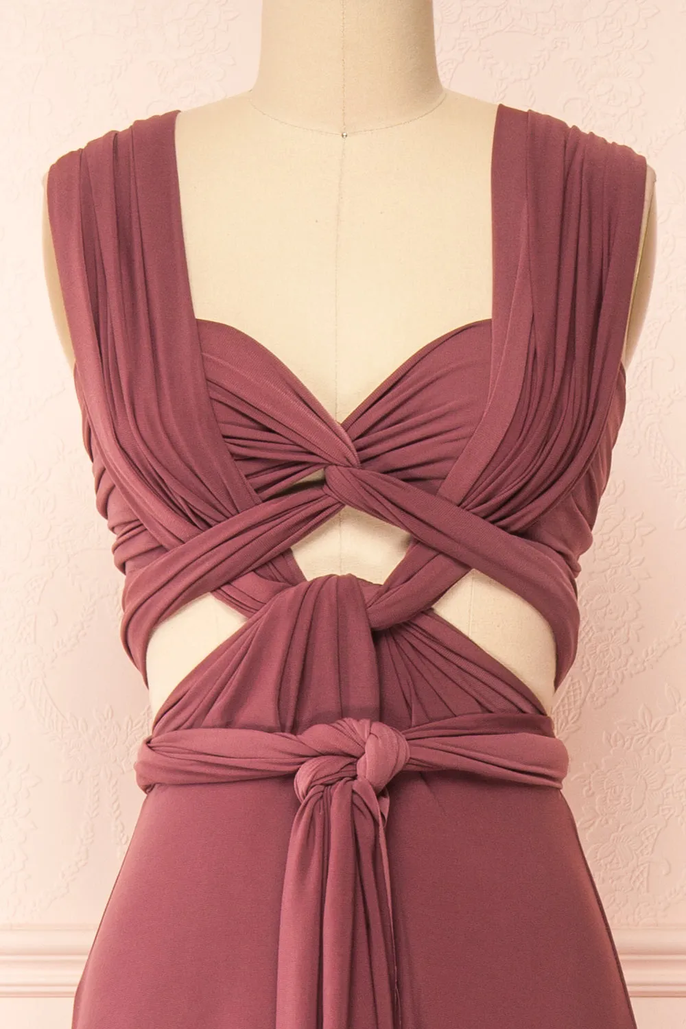 Violaine Dark Mauve | Convertible Maxi Dress sold by Boutique 1861 product image thumbnail 4