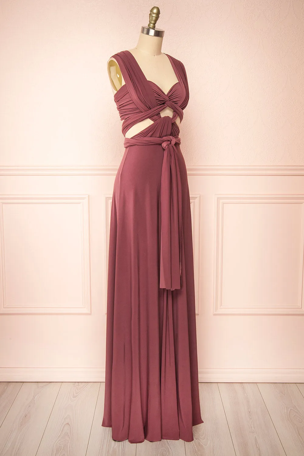 Violaine Dark Mauve | Convertible Maxi Dress sold by Boutique 1861 product image thumbnail 5