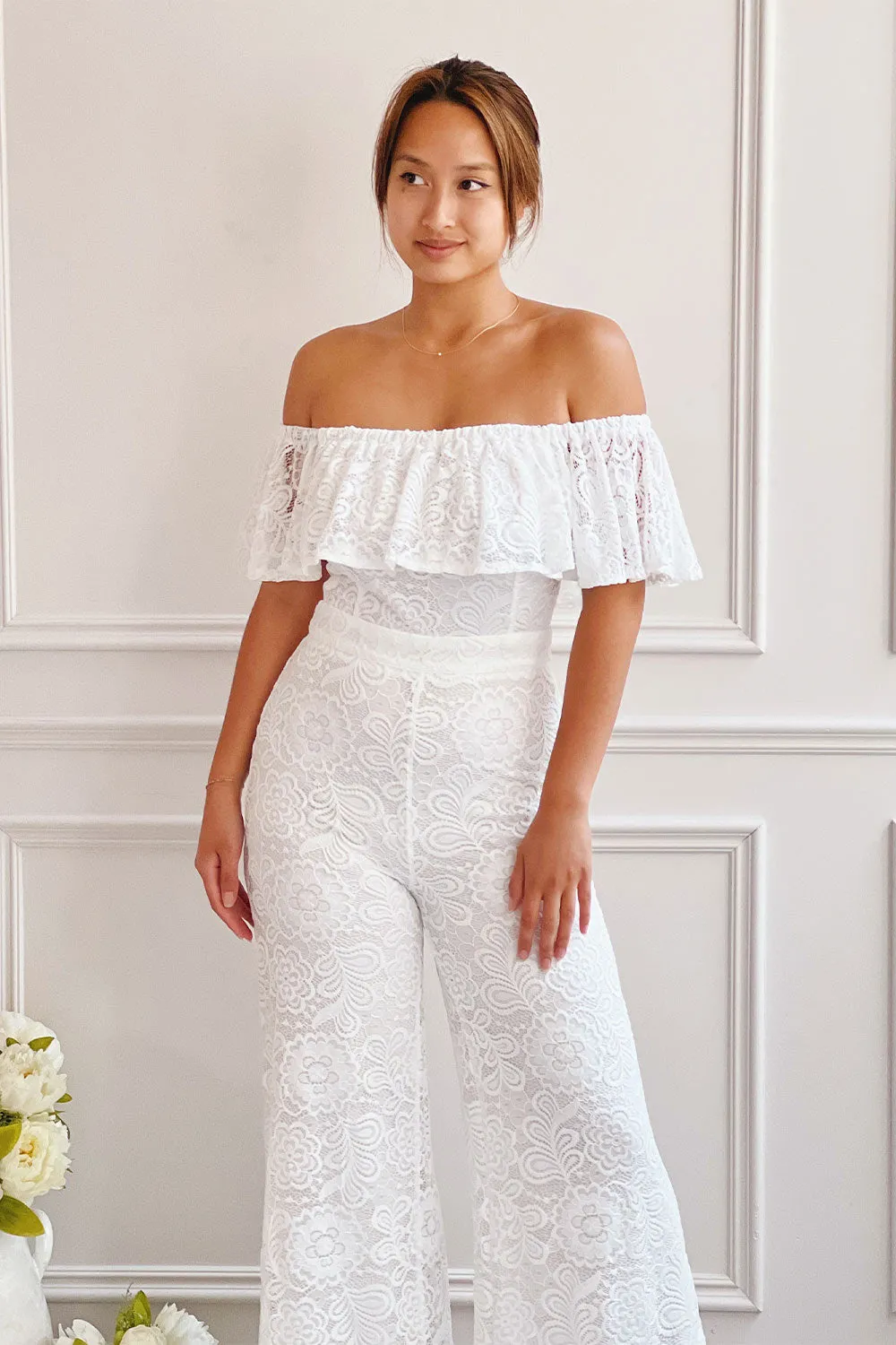 Isolabella | White Lace Jumpsuit sold by Boutique 1861 product image thumbnail 2