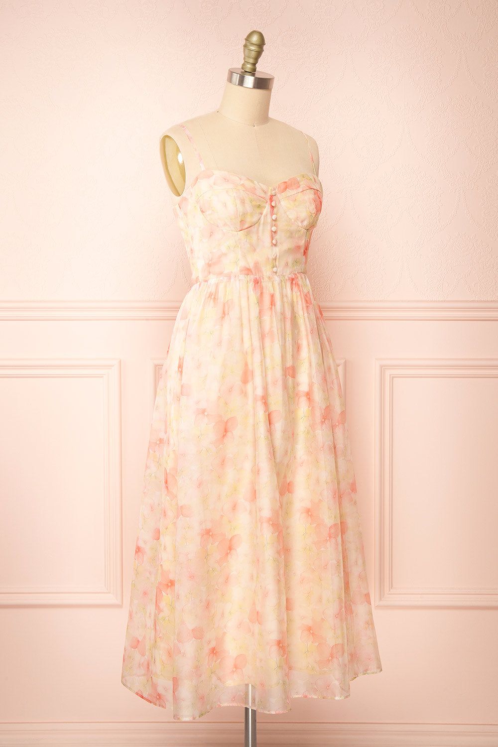 Ambu | Floral Midi Dress w/ Buttons sold by Boutique 1861 product image thumbnail 3