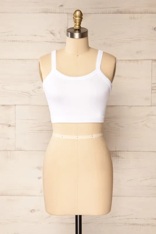 Merignas White | Cropped Ribbed Cami sold by Boutique 1861