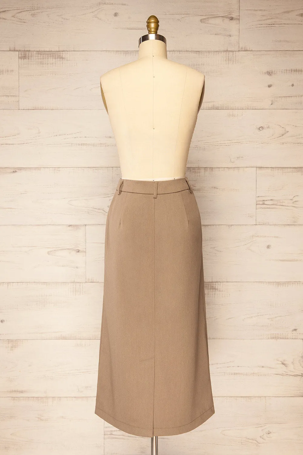 Lacombe | Taupe Midi A-Line Skirt sold by Boutique 1861 product image thumbnail 5