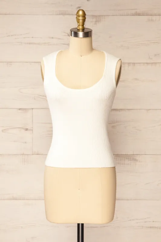 Marillia | Ribbed Ivory Tank Top sold by Boutique 1861