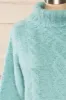 Seattle Teal | Fuzzy Knit Turtleneck Sweater sold by Boutique 1861