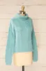 Seattle Teal | Fuzzy Knit Turtleneck Sweater sold by Boutique 1861