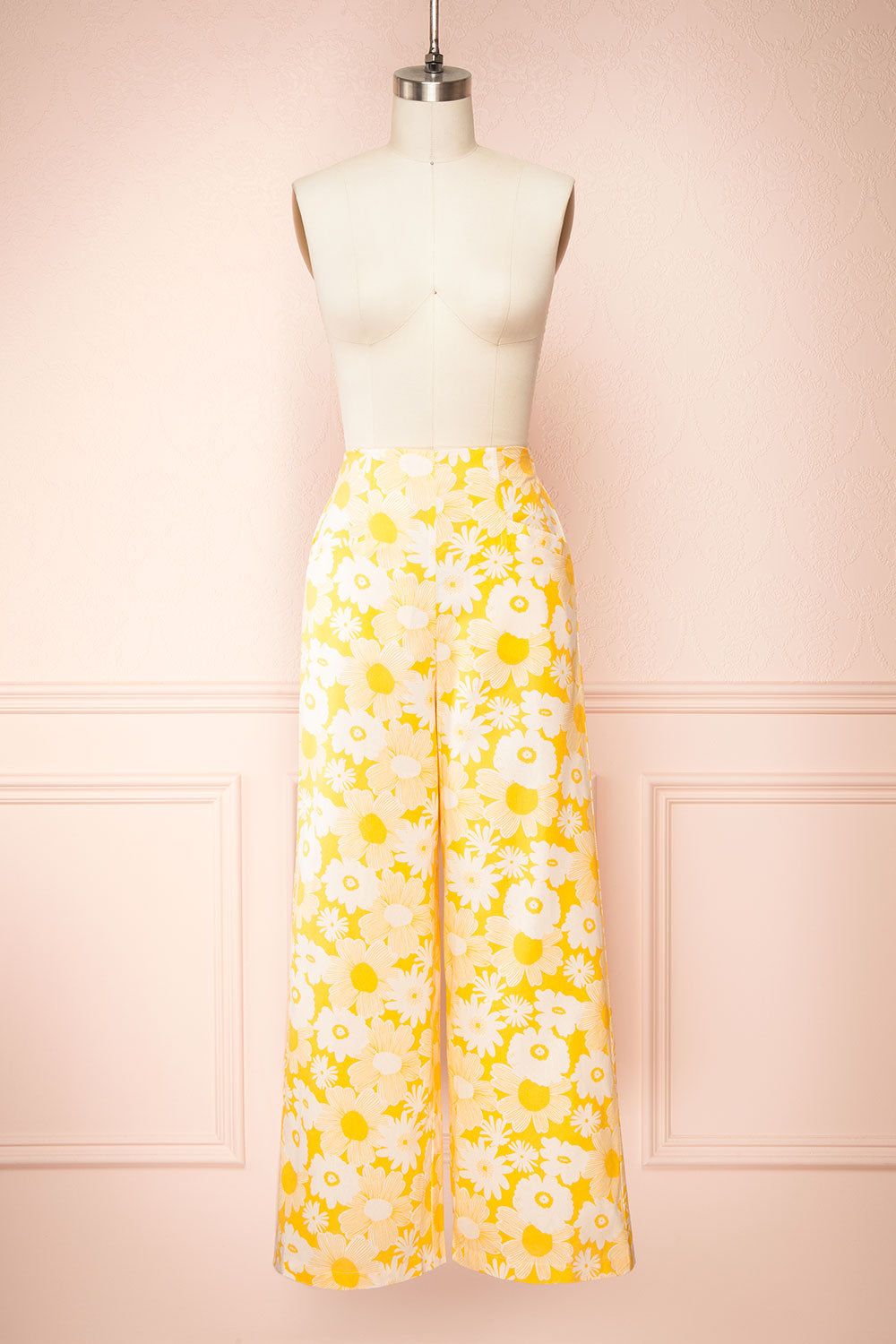 Rumer | Yellow Floral High-Waisted Pants sold by Boutique 1861