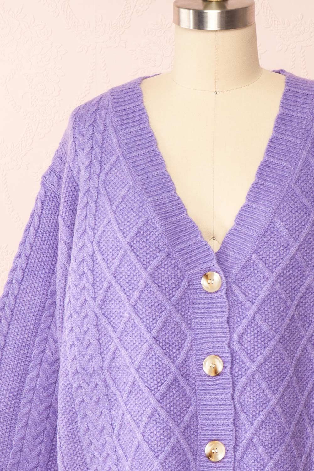 Alony Lilac | Knit Cardigan w/ Buttons sold by Boutique 1861 product image thumbnail 3