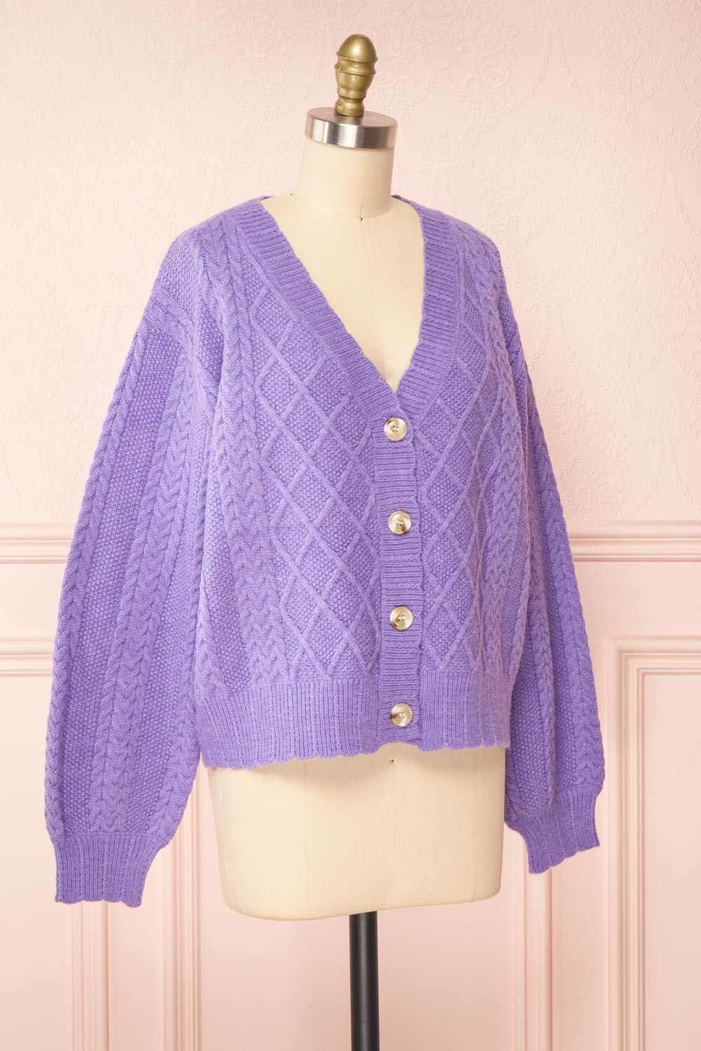 Alony Lilac | Knit Cardigan w/ Buttons sold by Boutique 1861 product image thumbnail 4