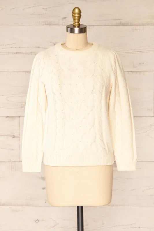 Invera Cream | Cable Knit Sweater sold by Boutique 1861