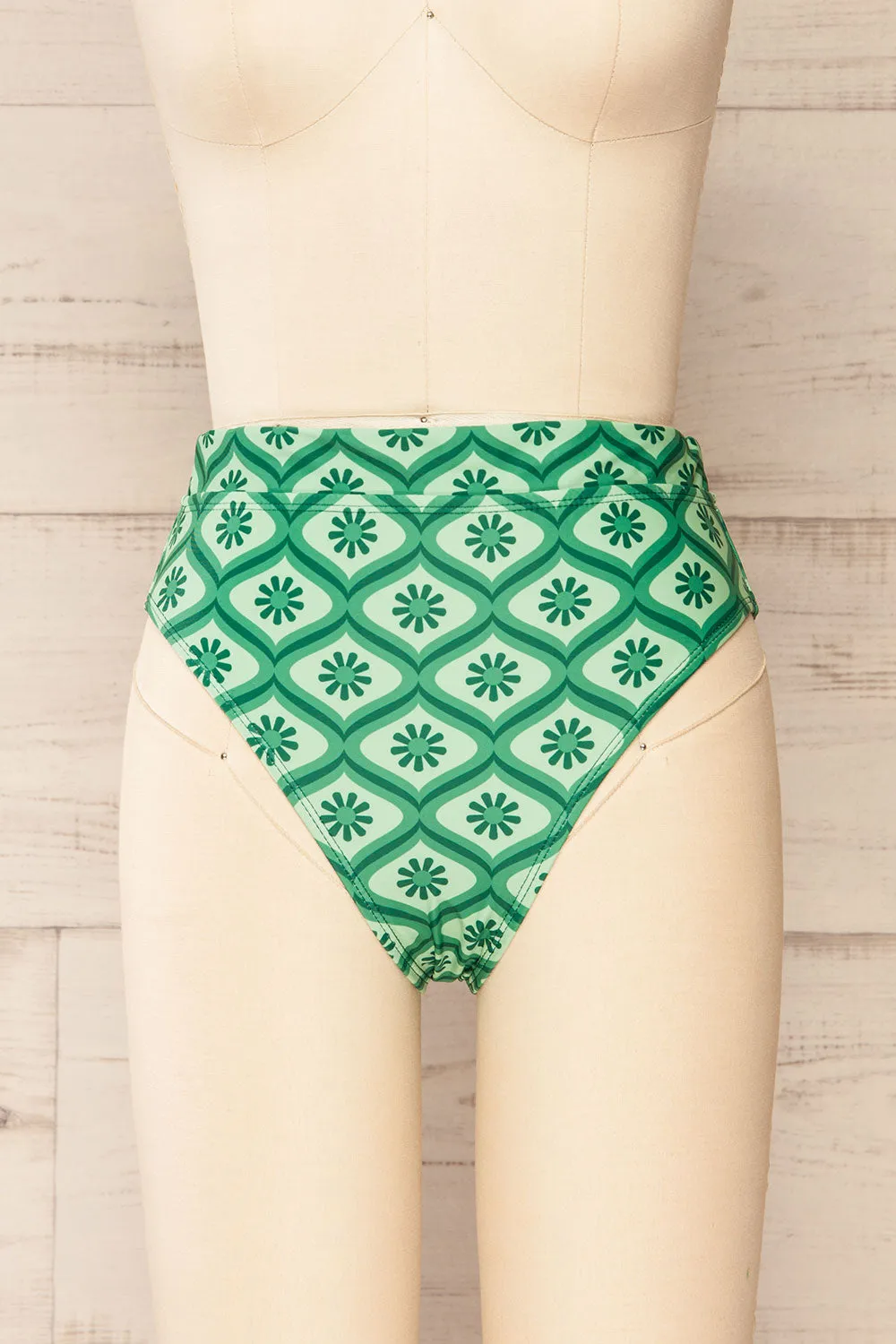 Zuwena Floral Green | Vintage Pattern Bikini Bottom sold by Boutique 1861 product image thumbnail 2