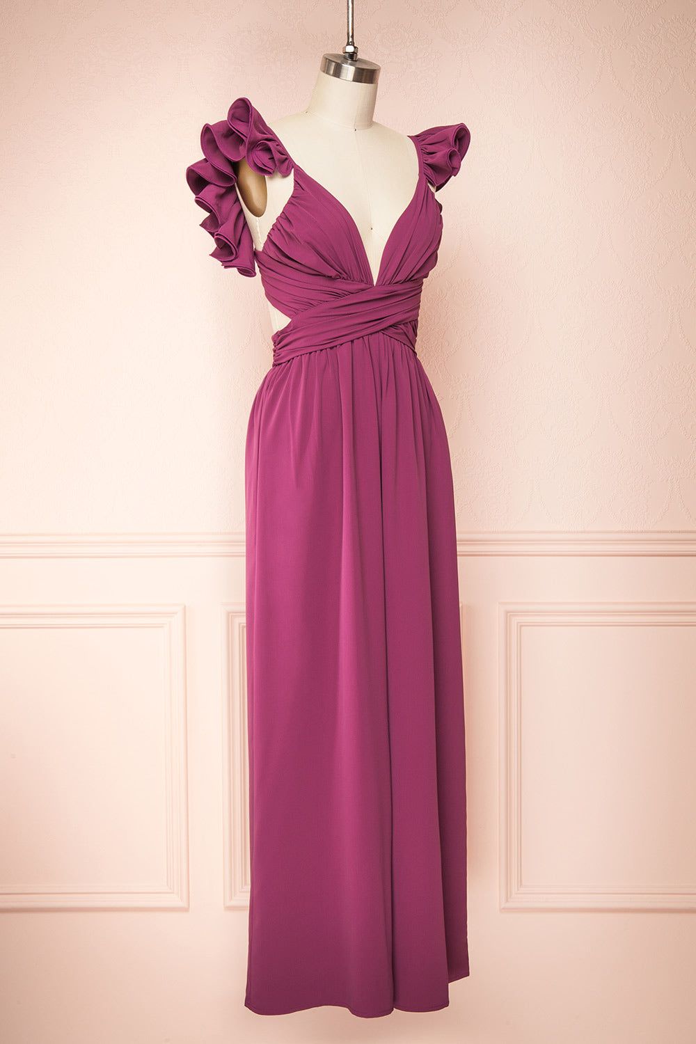 Saffira | Dark Purple Jumpsuit w/ Ruffled Straps sold by Boutique 1861 product image thumbnail 5