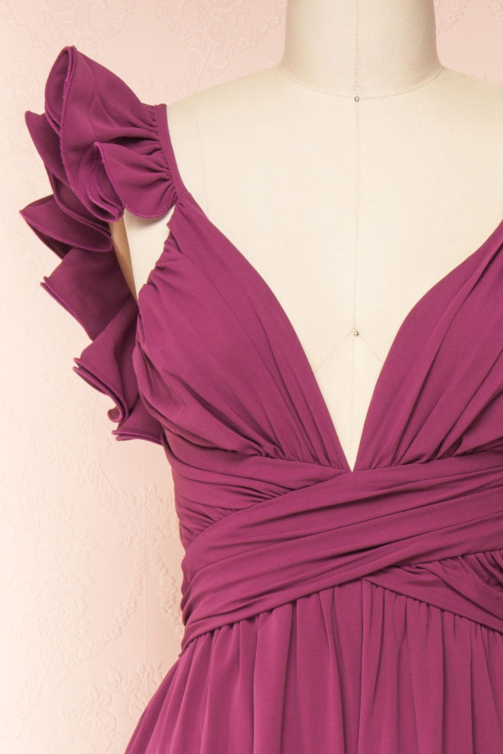 Saffira | Dark Purple Jumpsuit w/ Ruffled Straps sold by Boutique 1861 product image thumbnail 4