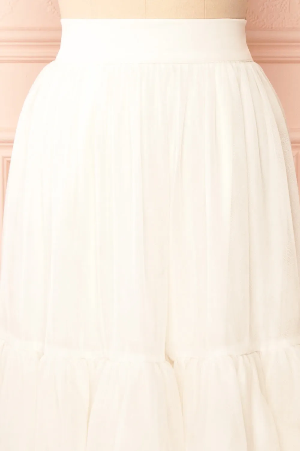 Ariette | Ivory High-Waisted Tiered Tulle Skirt sold by Boutique 1861 product image thumbnail 3