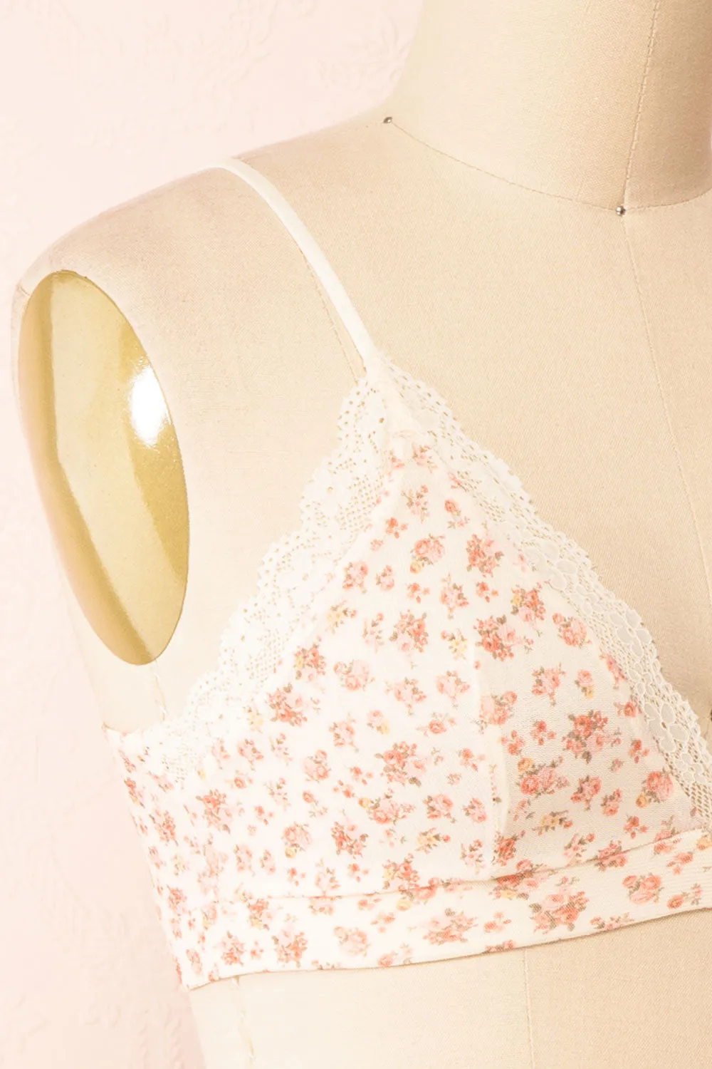 Distyle Ivory | Floral Mesh Bralette w/ Lace sold by Boutique 1861 product image thumbnail 4