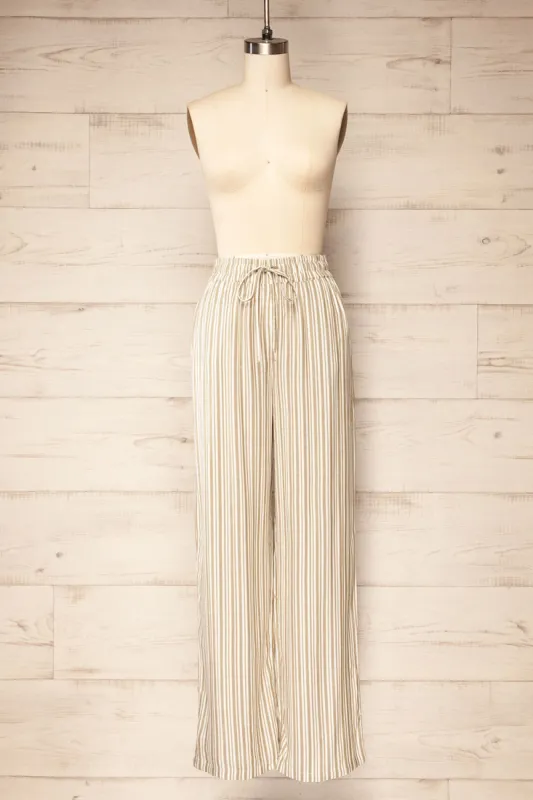 Ilsan | Sage and White Striped Pants sold by Boutique 1861