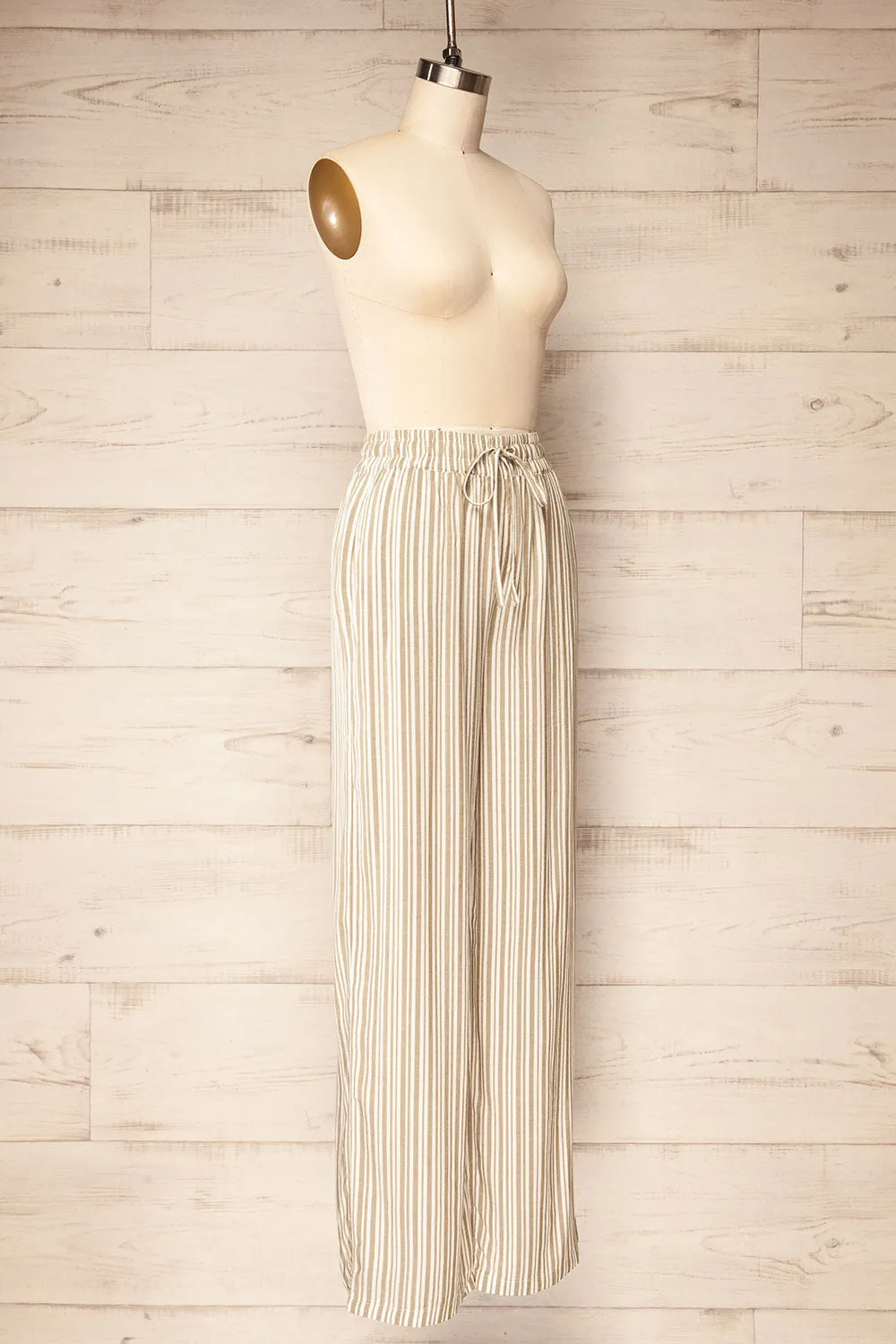 Ilsan | Sage and White Striped Pants sold by Boutique 1861 product image thumbnail 3