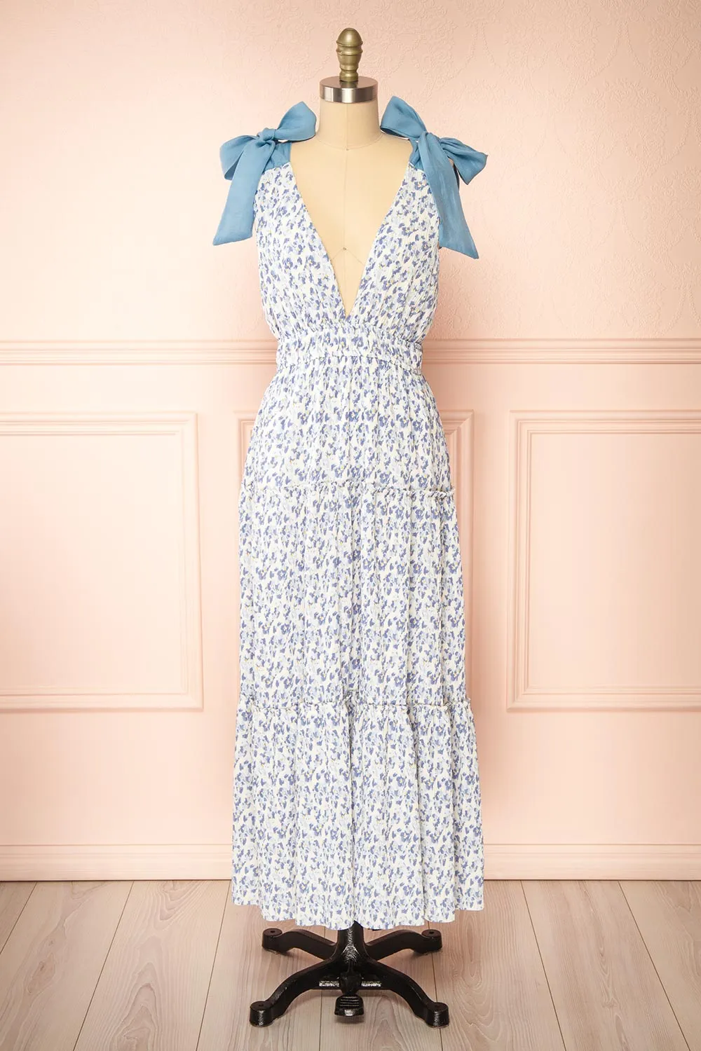 Malakai | Floral Tiered Midi Dress sold by Boutique 1861