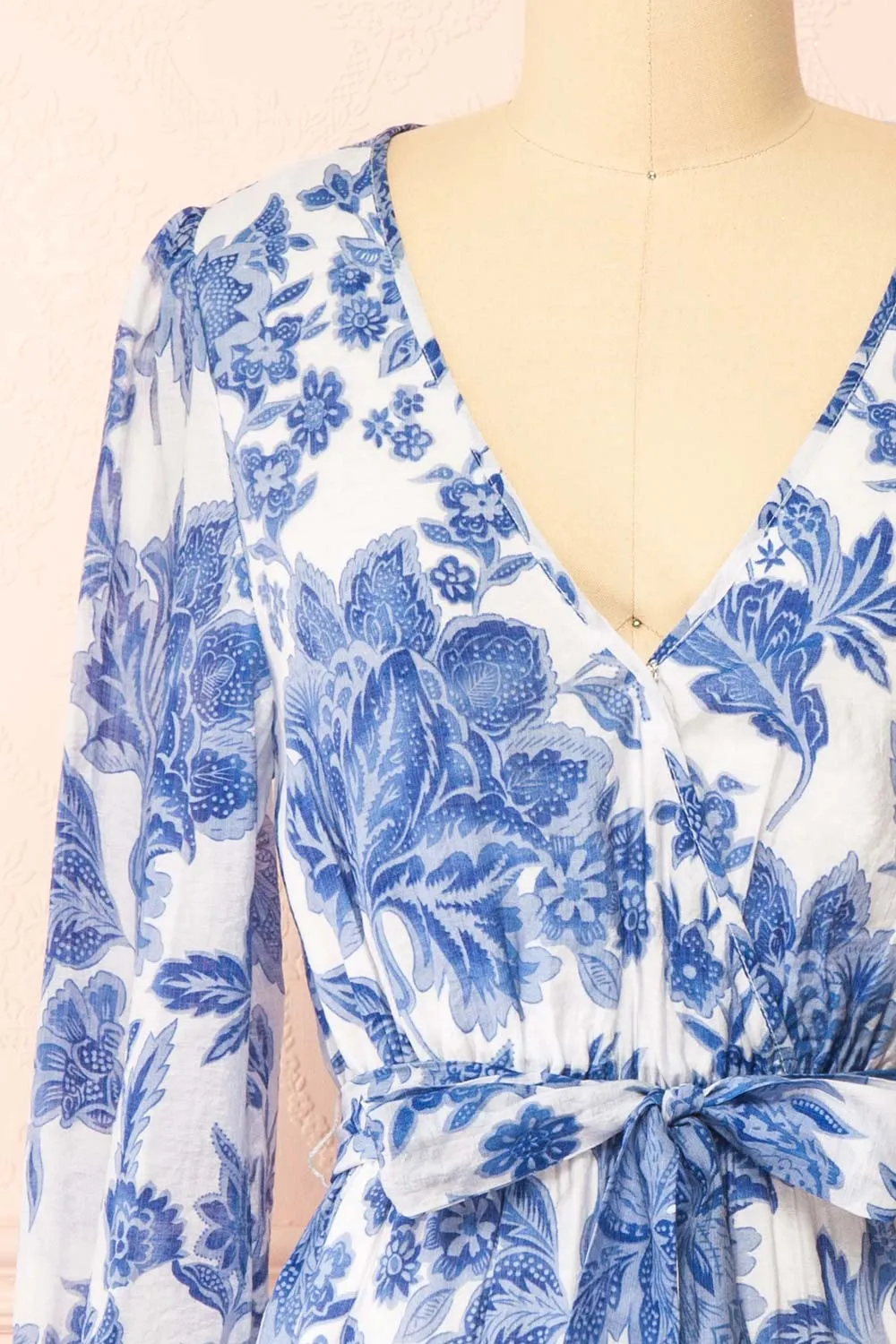 Zefira | Short A-Line Floral Blue Dress sold by Boutique 1861 product image thumbnail 3