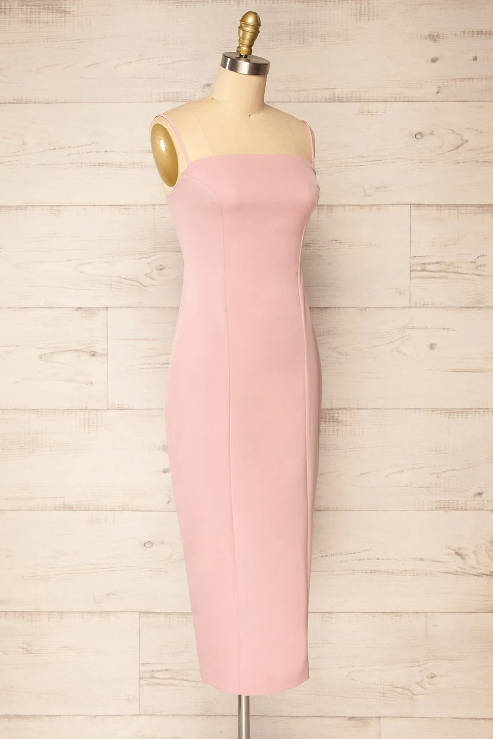 Kavala Pink | Fitted Midi Dress with Slit by Arti Gogna sold by Boutique 1861 product image thumbnail 5
