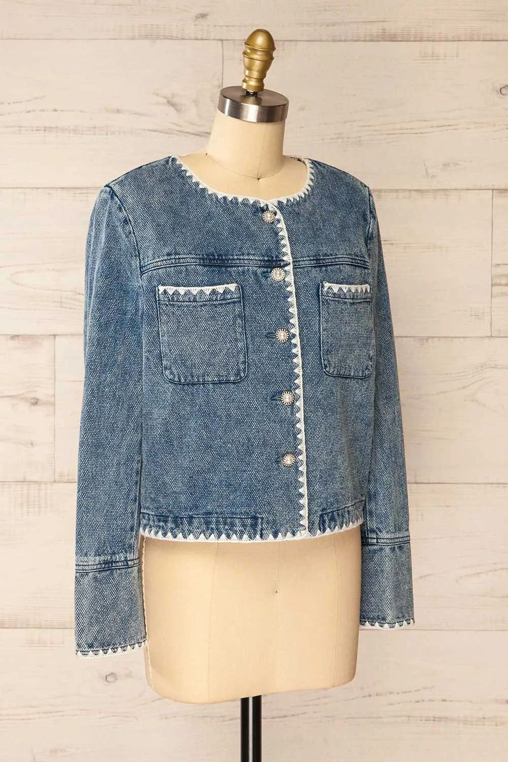 Woolston | Blue Jacket w/ Pearl Buttons sold by Boutique 1861 product image thumbnail 3